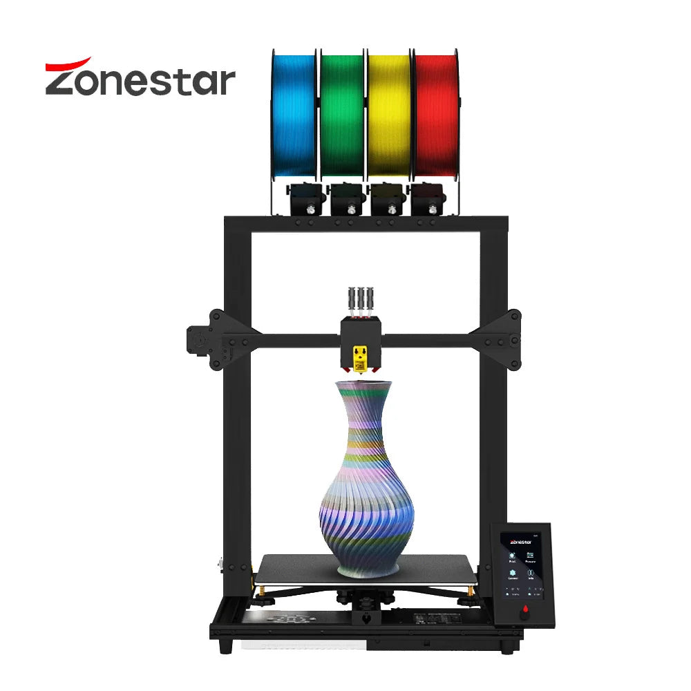 ZONESTAR New Upgrade 4 Extruder 4-IN-1-OUT Mix Multi Color Large Size High Precision Resolution 3D Printer DIY Kit Z8PM4Pro MK2 - i3dyou