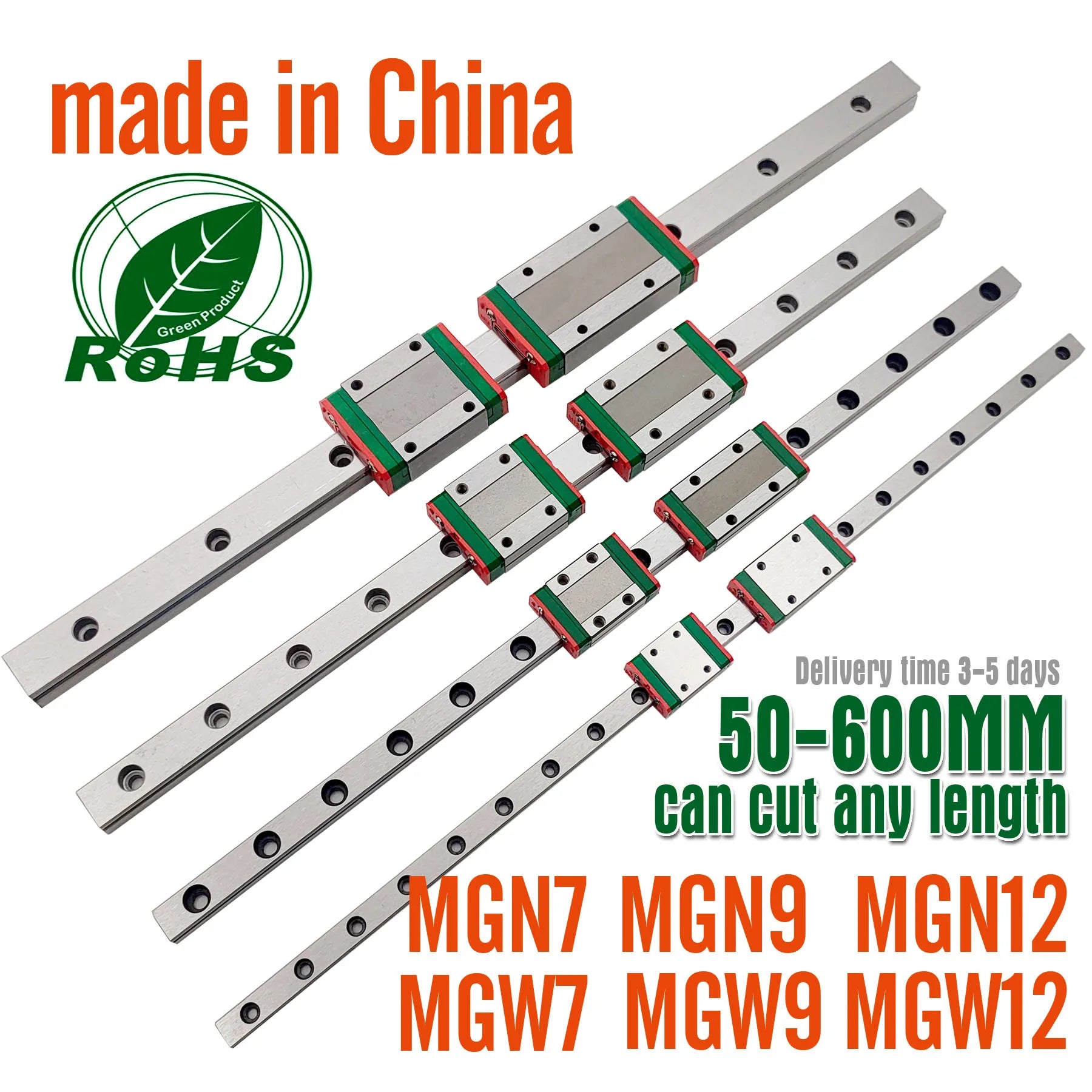 1 linear guide+1 carriage 3D Printer part  MGN7C MGN9C MGN12H MGN15C  miniature linear rail slide MGN7H MGN12C300/350/400mmMGN9H i3dyou