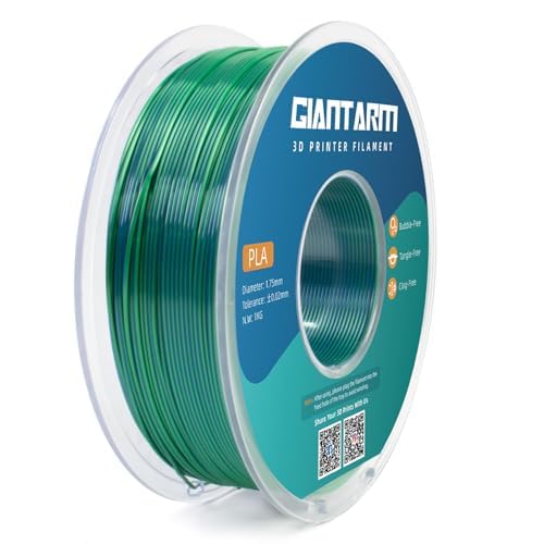 GIANTARM Silk Metallic Silver PLA 3D Printer Filament 1kg Spool, 1.75mm Dimensional Accuracy +/-0.03mm, 1080 Feet per Roll, Vacuum Packaging i3dyou