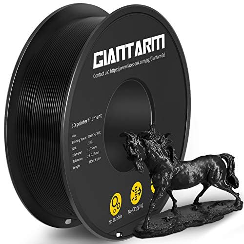 GIANTARM Silk Metallic Silver PLA 3D Printer Filament 1kg Spool, 1.75mm Dimensional Accuracy +/-0.03mm, 1080 Feet per Roll, Vacuum Packaging i3dyou