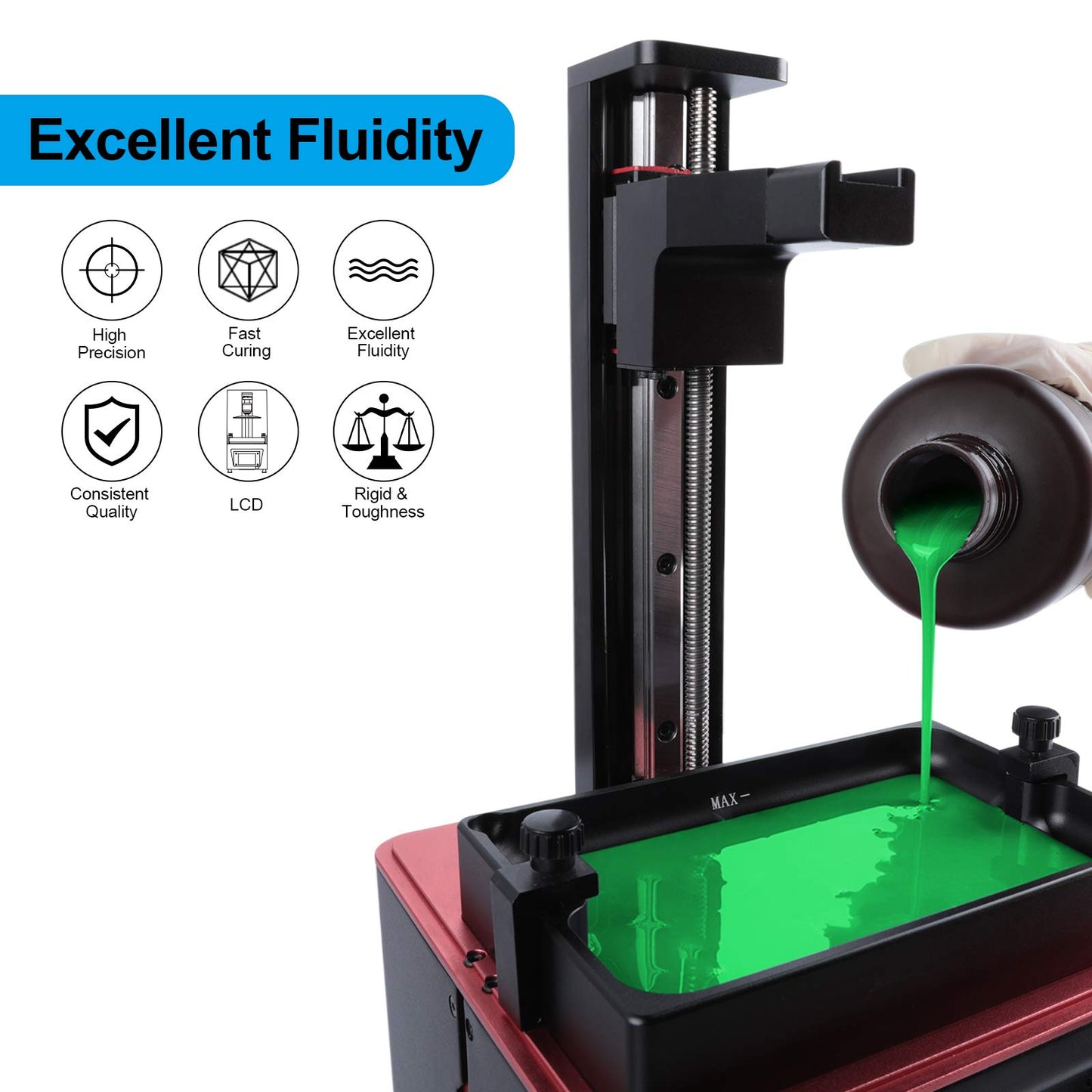 ELEGOO Upgraded 8K Standard Photopolymer 3D Printer Resin 405nm UV-Curing Resin Best for 8K/12K/14K Saturn MSLA DLP LCD 3D Printing Space Grey 1000G i3dyou