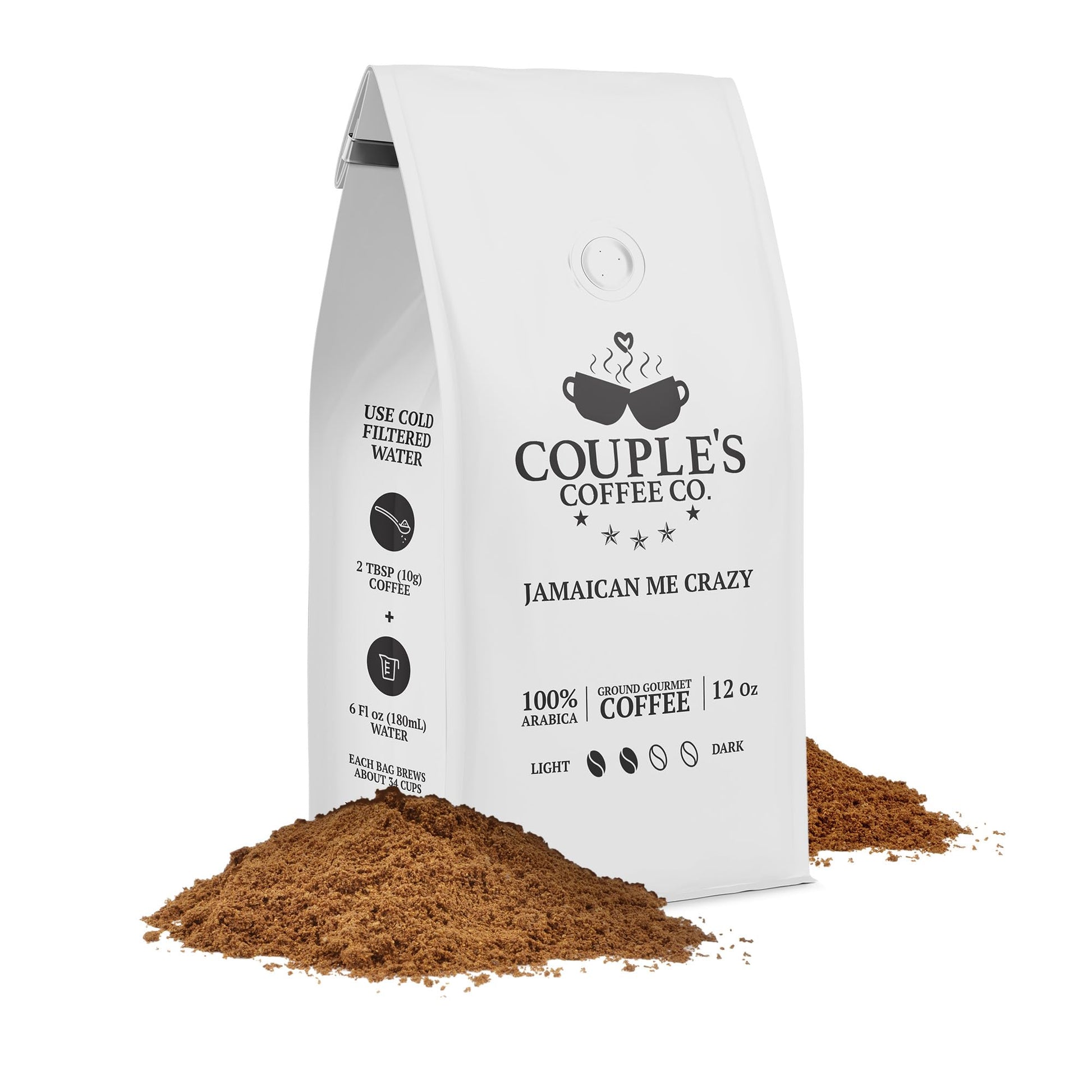 Couple's Coffee Ground Coffee | Jamaican Me Crazy Medium Roast Coffee Blend | Gourmet Flavored Coffee with Smooth Vanilla Caramel Flavors | Made with 100% Arabica Beans | 12oz bag brews about 34 cups i3dyou