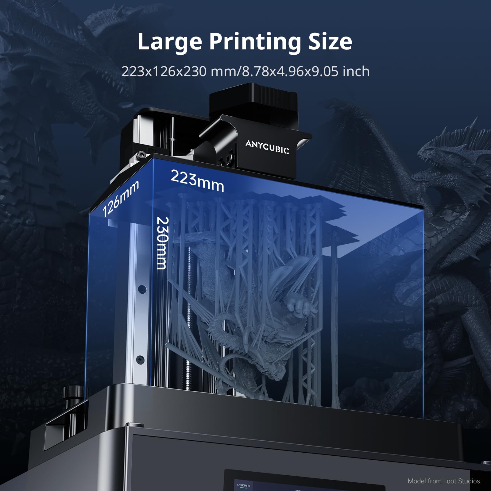 ANYCUBIC Resin 3D Printer, Photon Mono 2 3D Printer with 6.6" Monochrome LCD Screen Fast Printing, Upgraded LighTurbo Matrix, 6.49'' x 5.62'' x 3.5'' (HWD) 3D Printing Size i3dyou