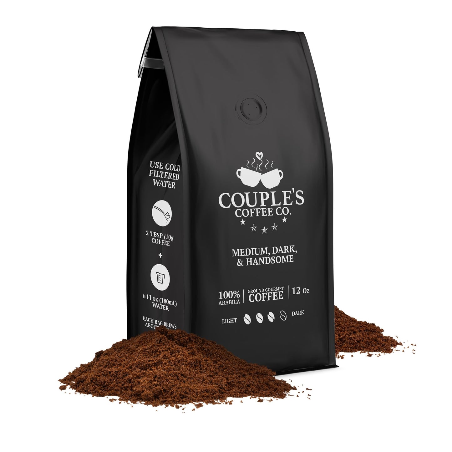 Couple's Coffee Ground Coffee | Jamaican Me Crazy Medium Roast Coffee Blend | Gourmet Flavored Coffee with Smooth Vanilla Caramel Flavors | Made with 100% Arabica Beans | 12oz bag brews about 34 cups i3dyou