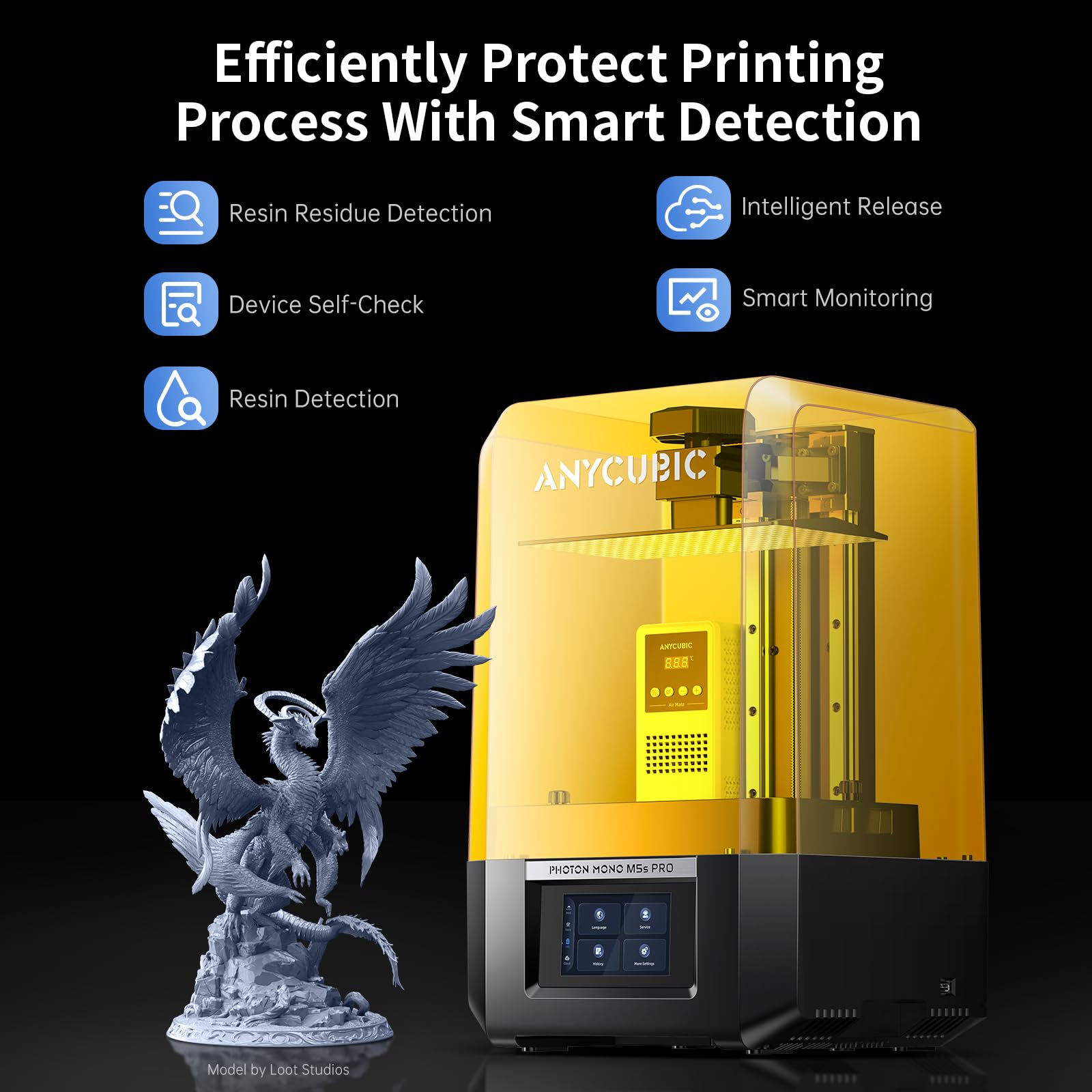 ANYCUBIC Resin 3D Printer, Photon Mono 2 3D Printer with 6.6" Monochrome LCD Screen Fast Printing, Upgraded LighTurbo Matrix, 6.49'' x 5.62'' x 3.5'' (HWD) 3D Printing Size i3dyou