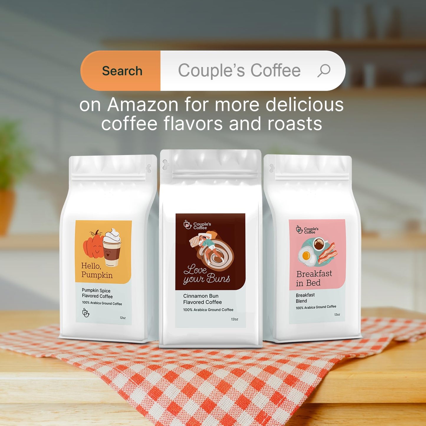 Couple's Coffee Ground Coffee | Jamaican Me Crazy Medium Roast Coffee Blend | Gourmet Flavored Coffee with Smooth Vanilla Caramel Flavors | Made with 100% Arabica Beans | 12oz bag brews about 34 cups i3dyou