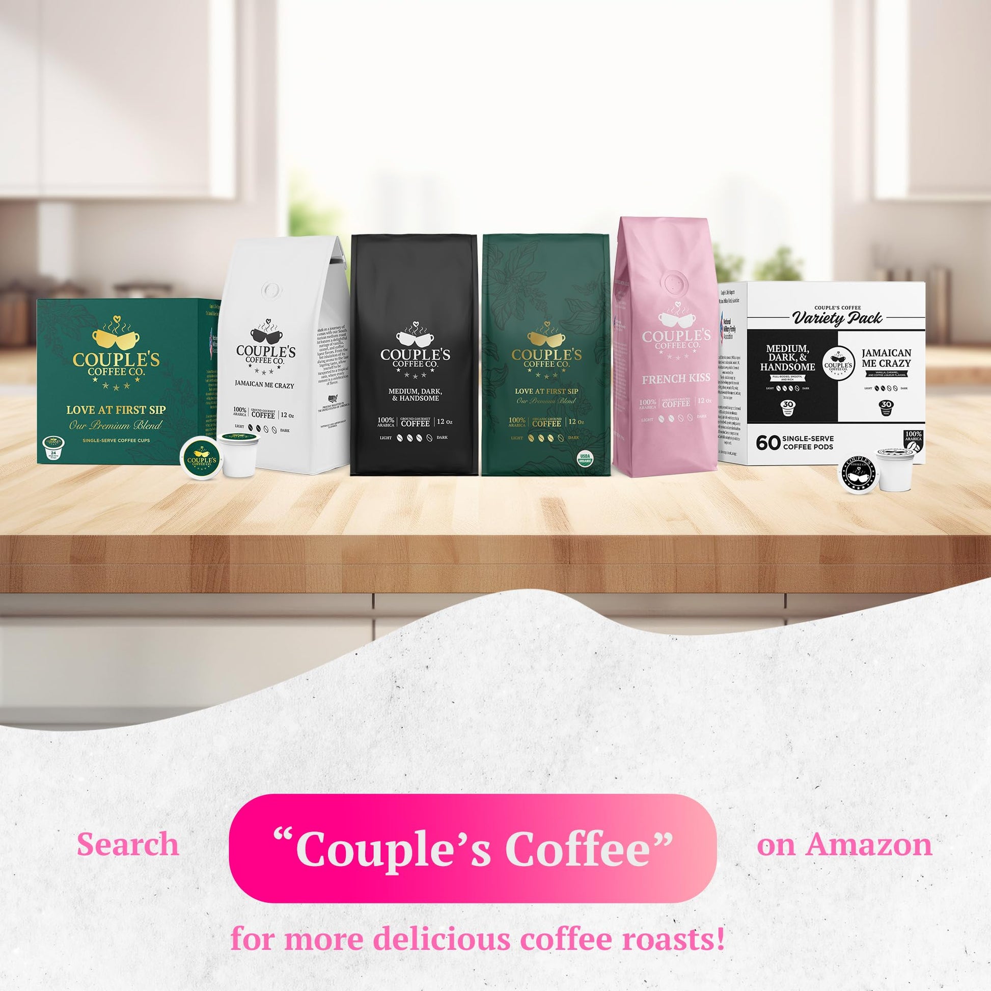 Couple's Coffee Ground Coffee | Jamaican Me Crazy Medium Roast Coffee Blend | Gourmet Flavored Coffee with Smooth Vanilla Caramel Flavors | Made with 100% Arabica Beans | 12oz bag brews about 34 cups i3dyou