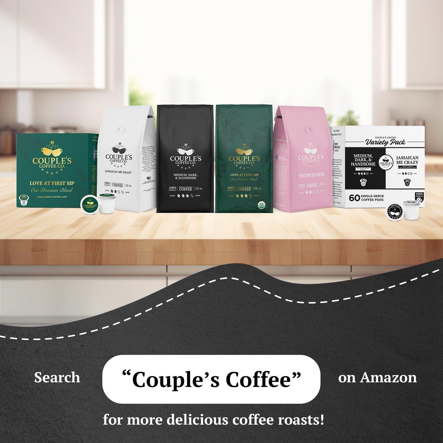 Couple's Coffee Ground Coffee | Jamaican Me Crazy Medium Roast Coffee Blend | Gourmet Flavored Coffee with Smooth Vanilla Caramel Flavors | Made with 100% Arabica Beans | 12oz bag brews about 34 cups i3dyou