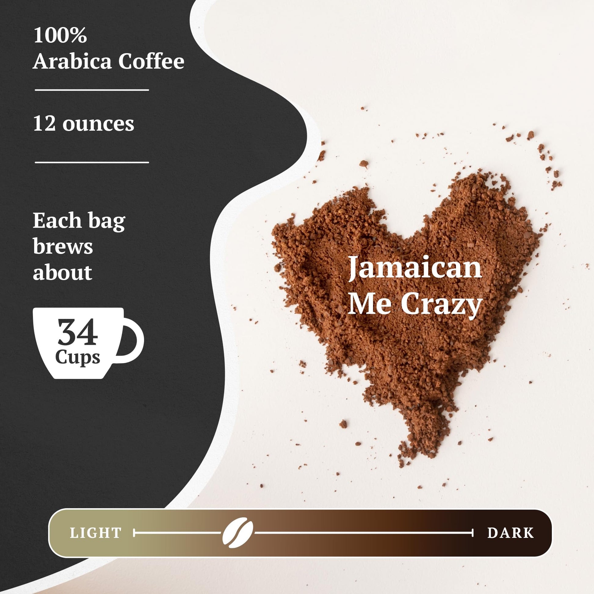 Couple's Coffee Ground Coffee | Jamaican Me Crazy Medium Roast Coffee Blend | Gourmet Flavored Coffee with Smooth Vanilla Caramel Flavors | Made with 100% Arabica Beans | 12oz bag brews about 34 cups i3dyou