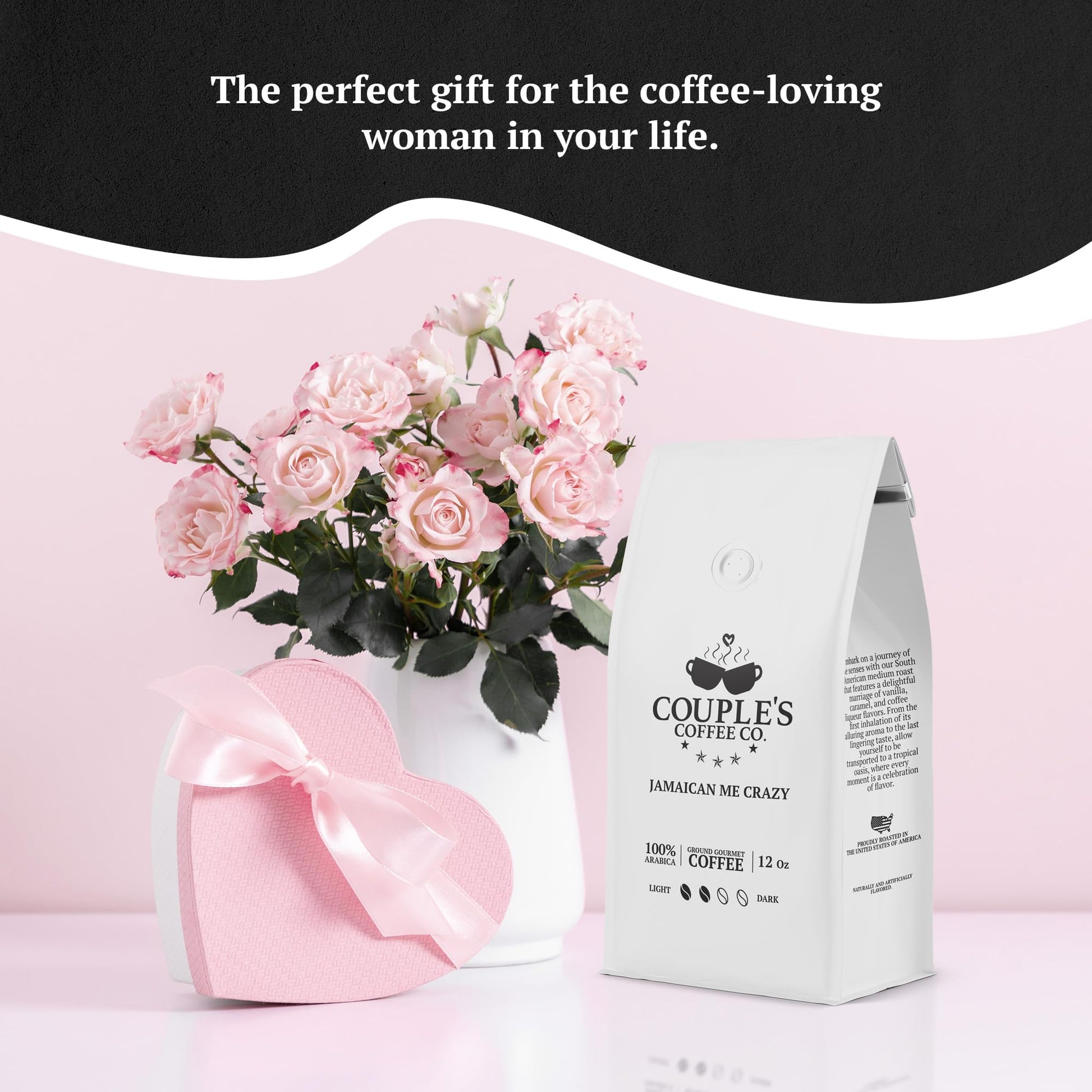 Couple's Coffee Ground Coffee | Jamaican Me Crazy Medium Roast Coffee Blend | Gourmet Flavored Coffee with Smooth Vanilla Caramel Flavors | Made with 100% Arabica Beans | 12oz bag brews about 34 cups i3dyou