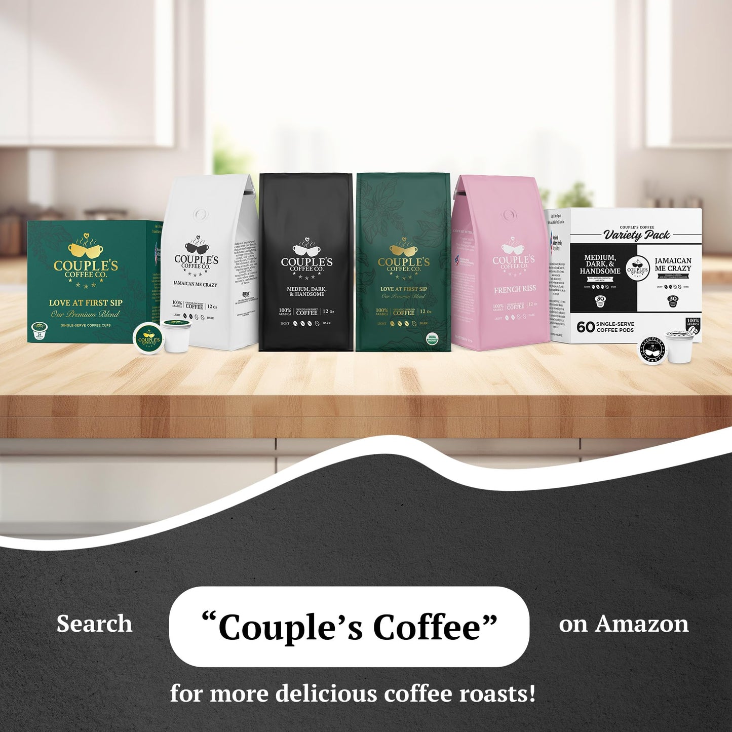 Couple's Coffee Ground Coffee | Jamaican Me Crazy Medium Roast Coffee Blend | Gourmet Flavored Coffee with Smooth Vanilla Caramel Flavors | Made with 100% Arabica Beans | 12oz bag brews about 34 cups i3dyou