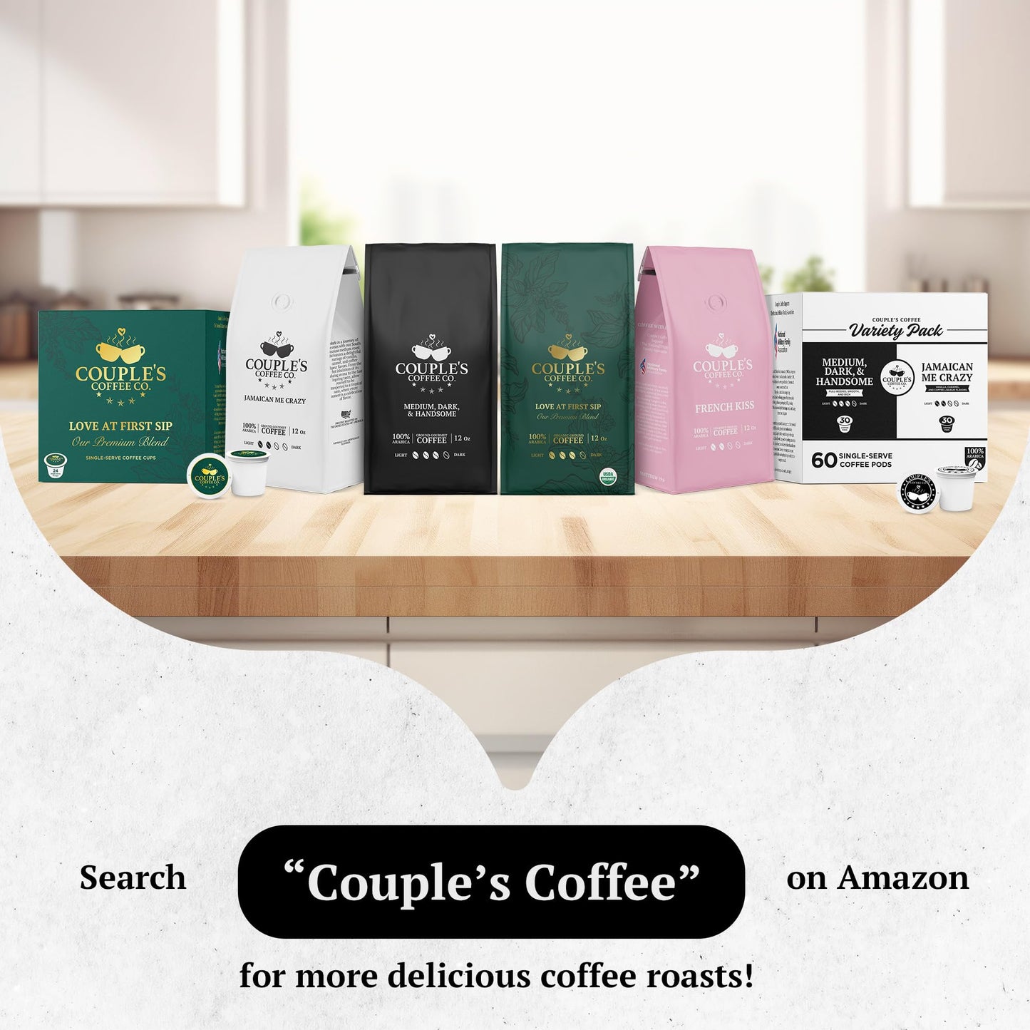 Couple's Coffee Ground Coffee | Jamaican Me Crazy Medium Roast Coffee Blend | Gourmet Flavored Coffee with Smooth Vanilla Caramel Flavors | Made with 100% Arabica Beans | 12oz bag brews about 34 cups i3dyou