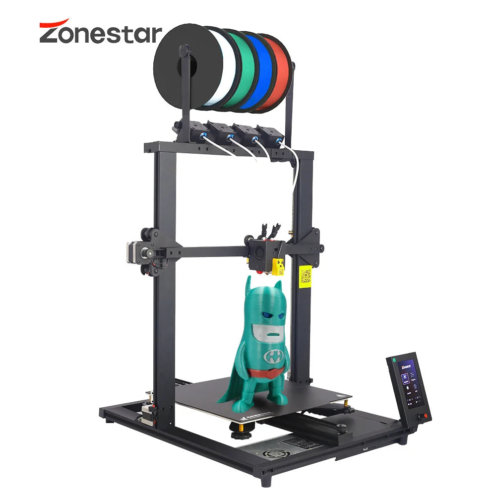 ZONESTAR New Upgrade 4 Extruder 4-IN-1-OUT Mix Multi Color Large Size High Precision Resolution 3D Printer DIY Kit Z8PM4Pro MK2 - i3dyou