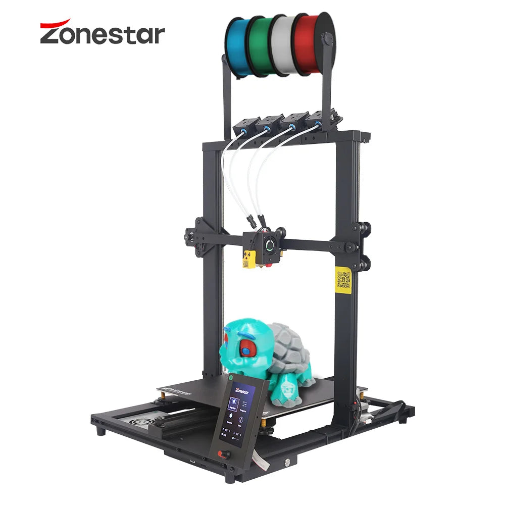 ZONESTAR New Upgrade 4 Extruder 4-IN-1-OUT Mix Multi Color Large Size High Precision Resolution 3D Printer DIY Kit Z8PM4Pro MK2 - i3dyou