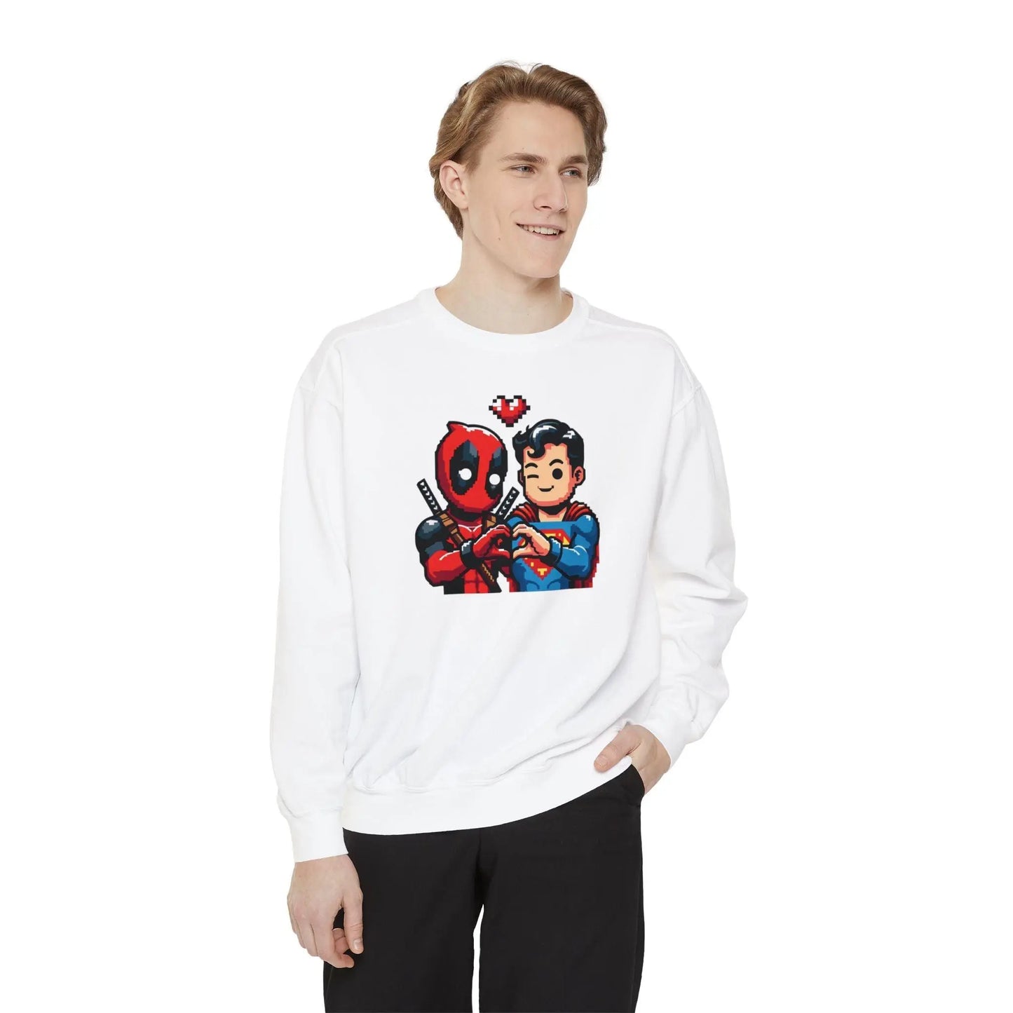 Cute Deadpool Superman Besties Shirt, Deadpool Movie Shirt, Superhero Best Friends tee, Deadpool tee, Disney Superhero Tee Unisex Sweatshirt - i3dyou