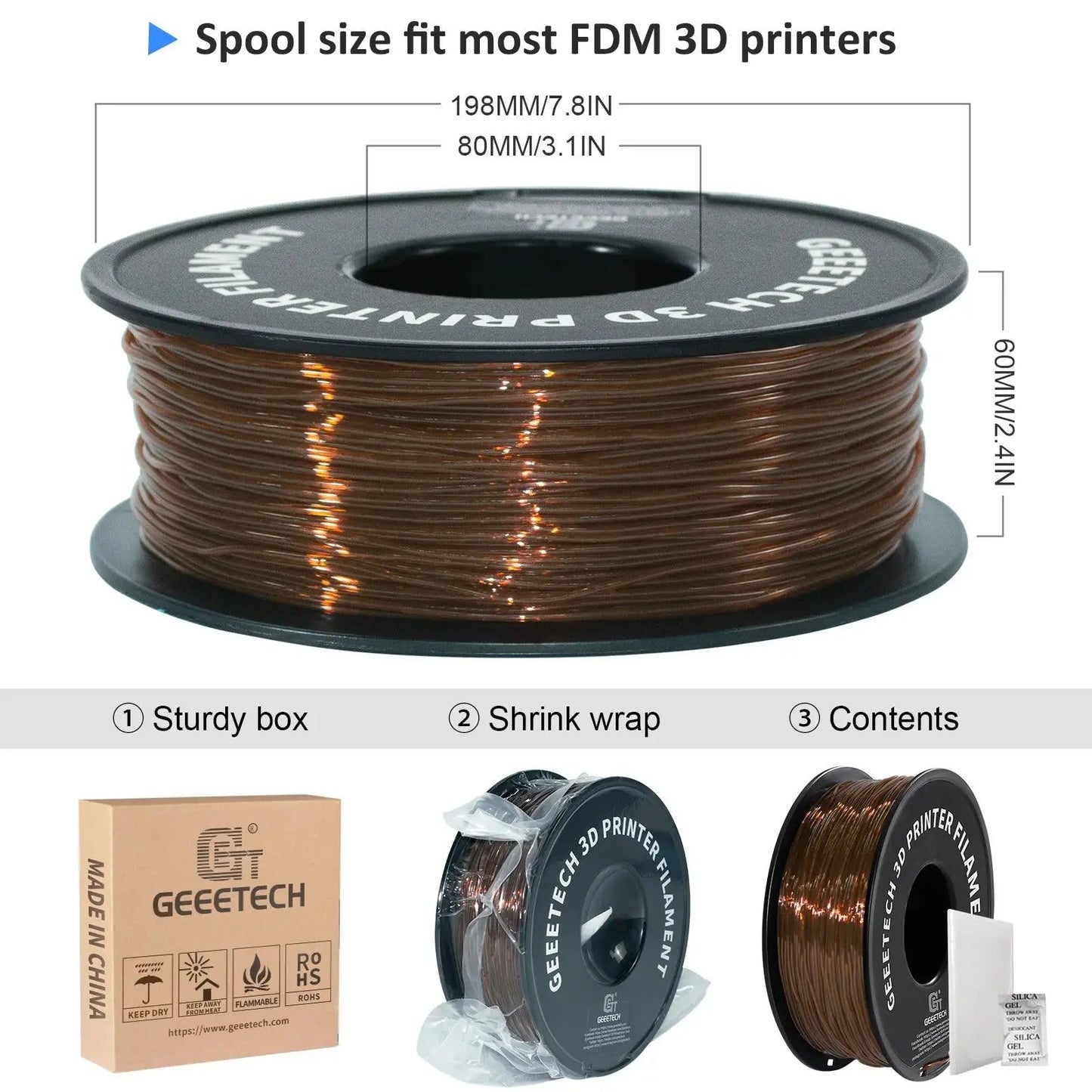 GEEETECH 1KG 1.75mm TPU Filament Flexible material for 3D Printers overseas warehouse fast shipping - i3dyou