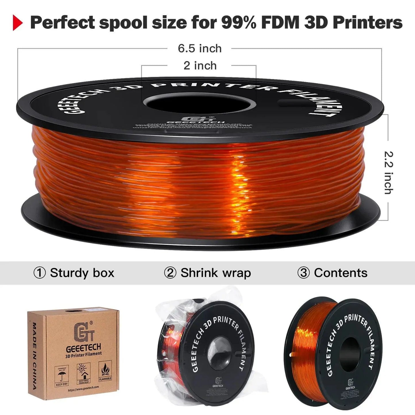 GEEETECH 1KG 1.75mm TPU Filament Flexible material for 3D Printers overseas warehouse fast shipping - i3dyou