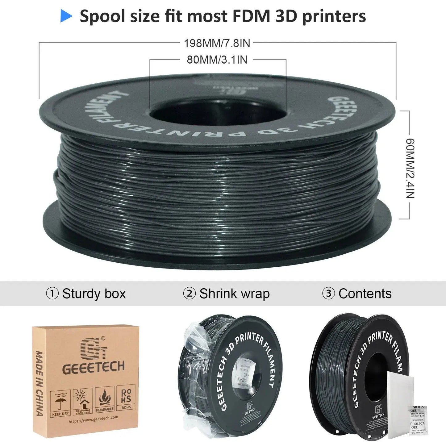 GEEETECH 1KG 1.75mm TPU Filament Flexible material for 3D Printers overseas warehouse fast shipping - i3dyou