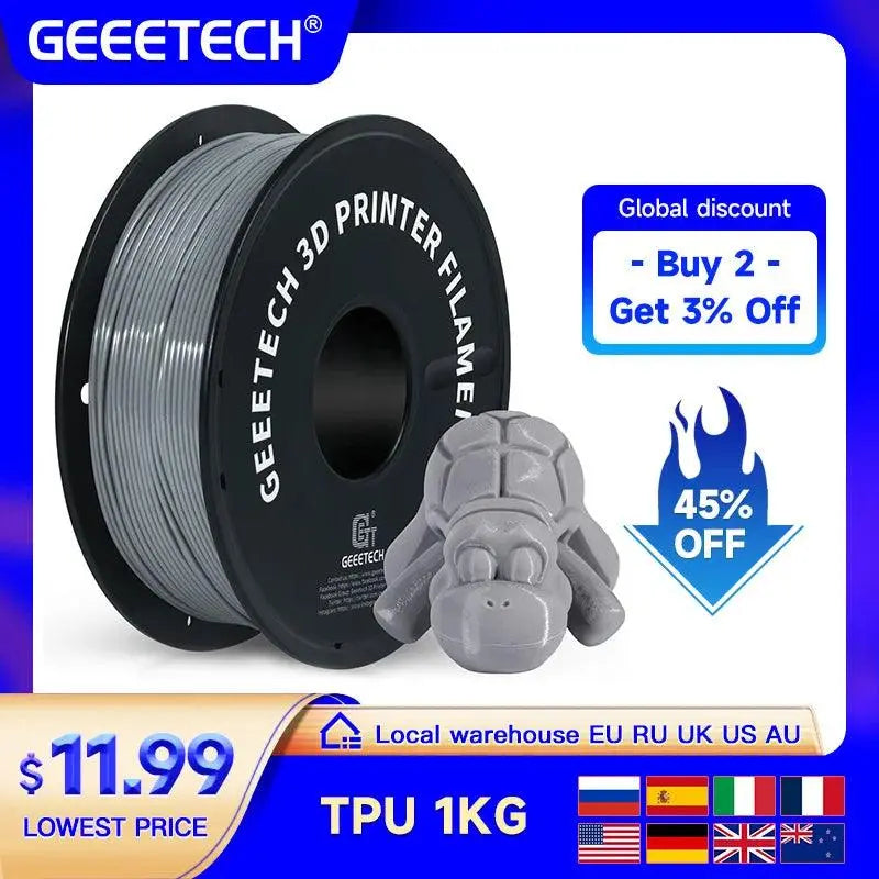 GEEETECH 1KG 1.75mm TPU Filament Flexible material for 3D Printers overseas warehouse fast shipping - i3dyou