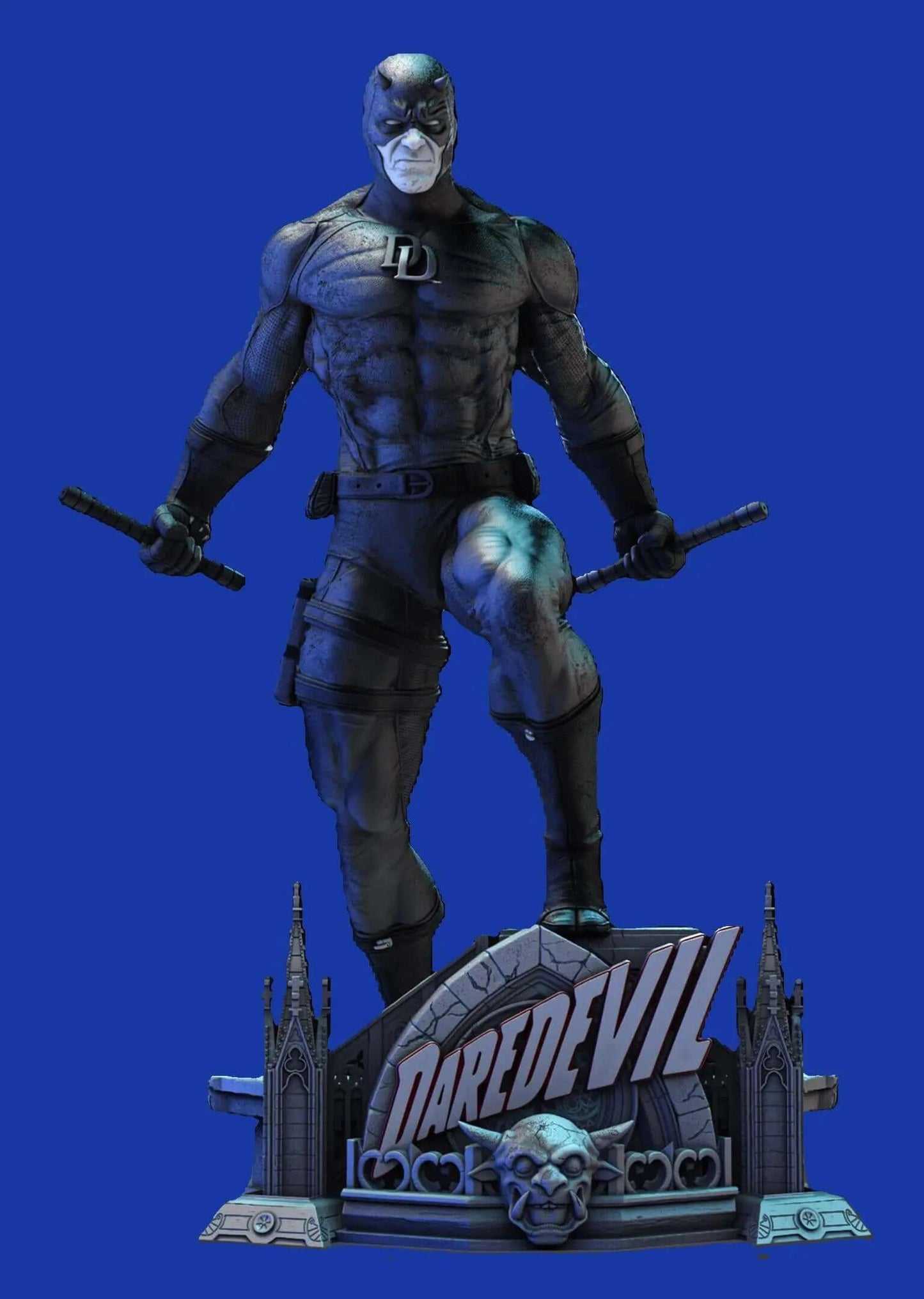 Daredevil, statue, 3d print STL file, Ready to print 3d printing service, sculpture, comics i3dyou