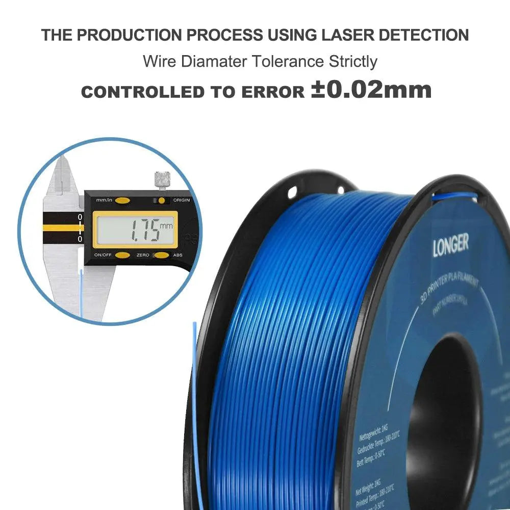 LONGER PLA Filament 1.75mm PLA For 3D Printer 1KG per Roll PLA Material for 3D Printing filamento pla 3d printer filament - i3dyou