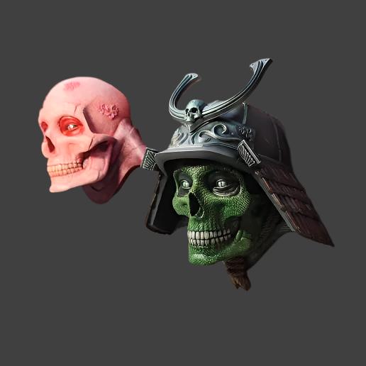 Samurai Skull and Hannya Mask wall Art 3d printable files i3dyou