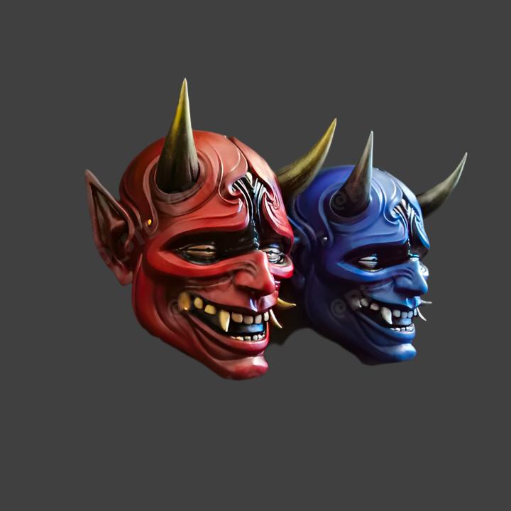 Samurai Oni Mask wall art 3d printable file i3dyou