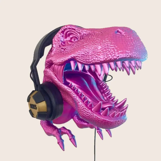 T - Rex Gaming Control Holder 3d print file , Headphone Holder, Dinosaur Wall Decor, Wall Mounted T - rex STL file - i3dyou